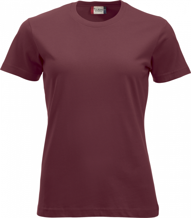 Clique - Jca Bomulds T-Shirt Dame - Burgundy
